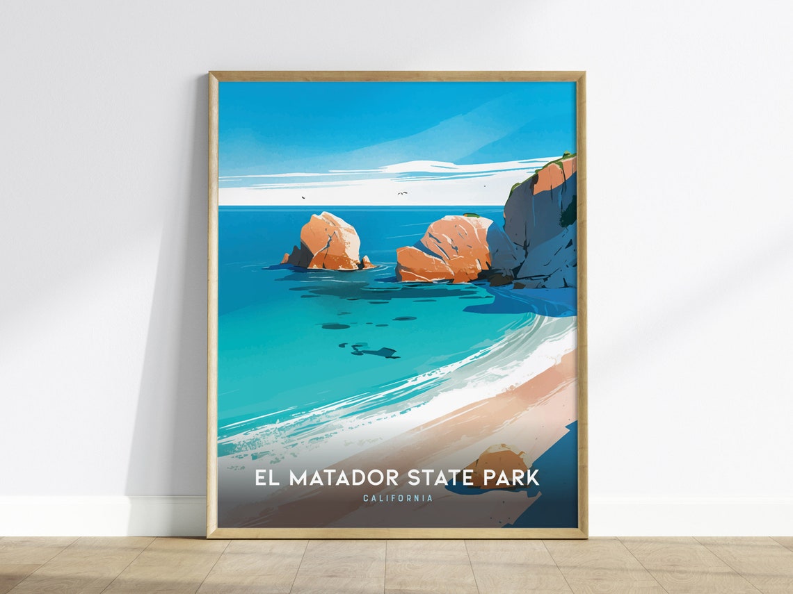 El Matador State Park California Sea Stacks Golden Cove Art Poster