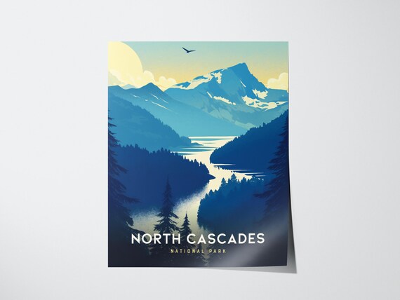 North Cascades National Park Washington Mountain Lake Poster