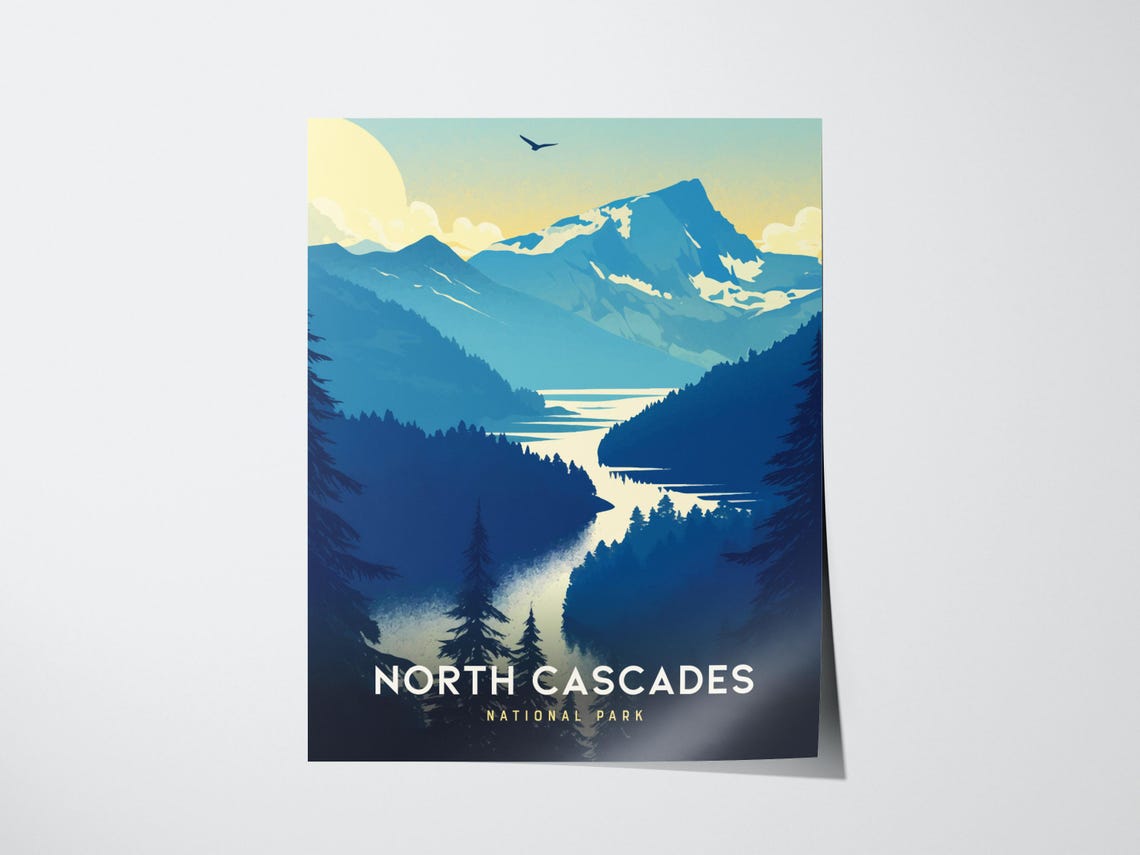 North Cascades National Park Washington Mountain Lake Poster