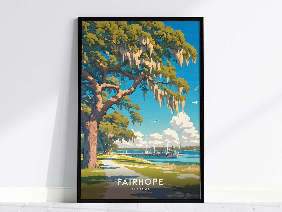 Fairhope Alabama Scenic Live Oak Art Print