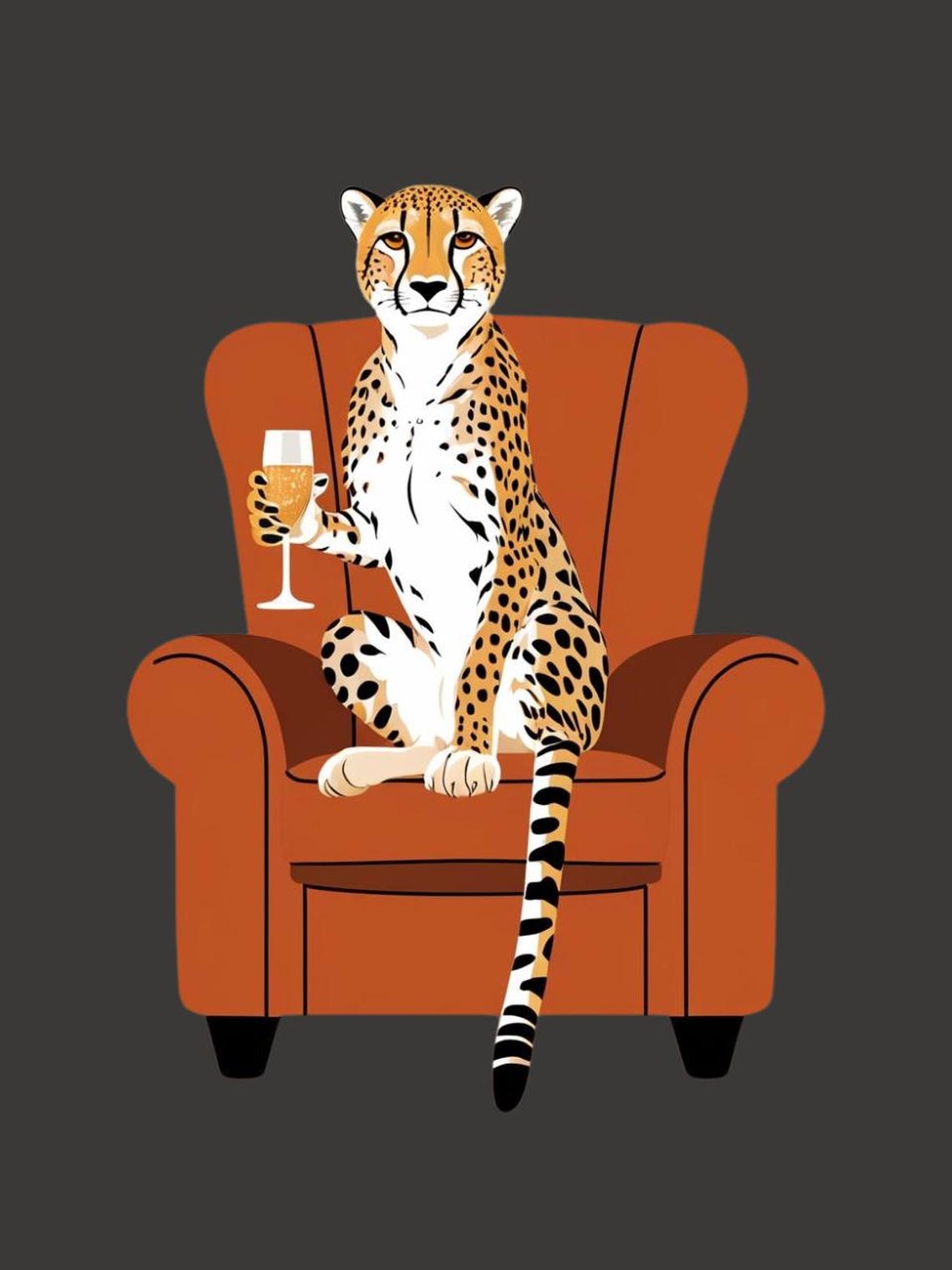 Cheetah Happy Hour Wall Art Print - Image 3