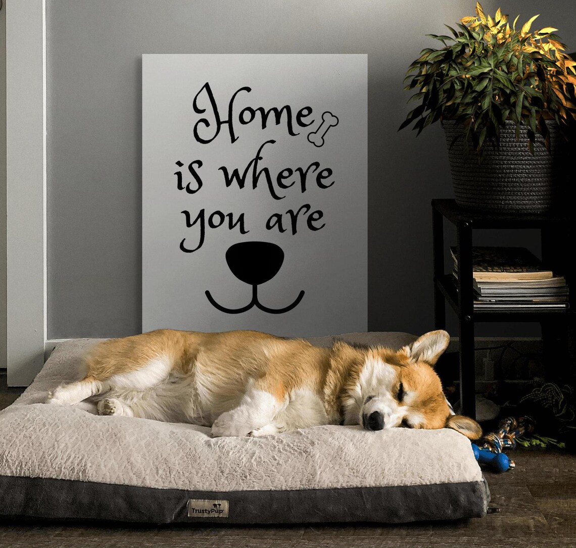 Home Is Where You Are Dog Nose Quote Print Pet Lover Wall Art Poster