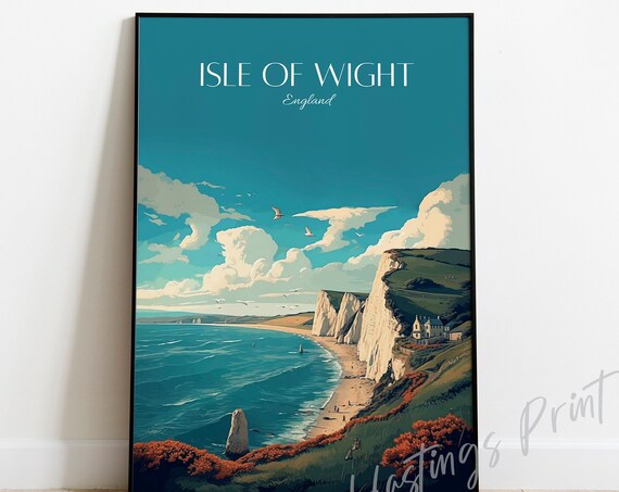 Isle Of Wight Travel Poster, Coastal England Art Print