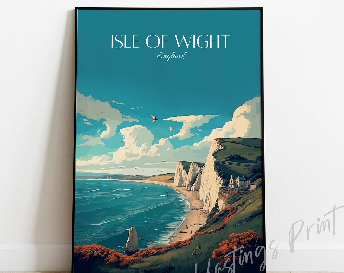 Isle Of Wight Travel Poster, Coastal England Art Print