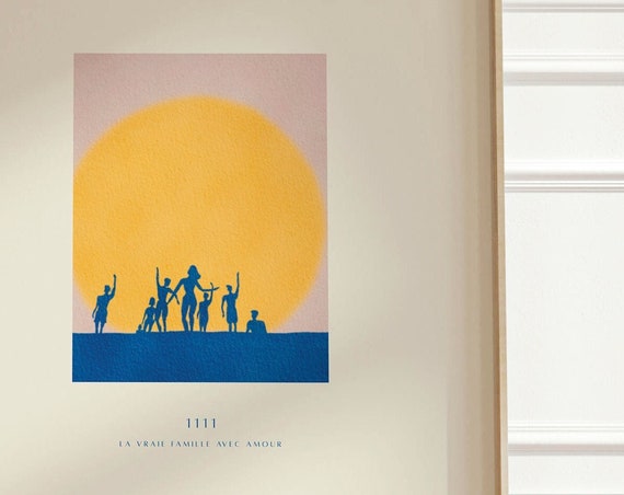 Beach Silhouettes, Minimalist Summer Art Print