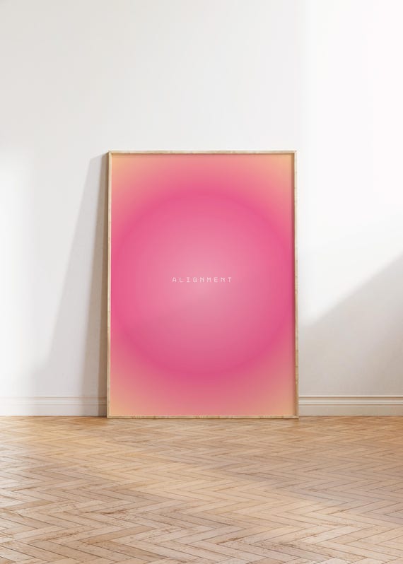 Aura Retro Gradient Poster Daily Affirmations Print Mental Health Pink Yoga Gift Indie Room Decor Colorful Wall Art Y2k