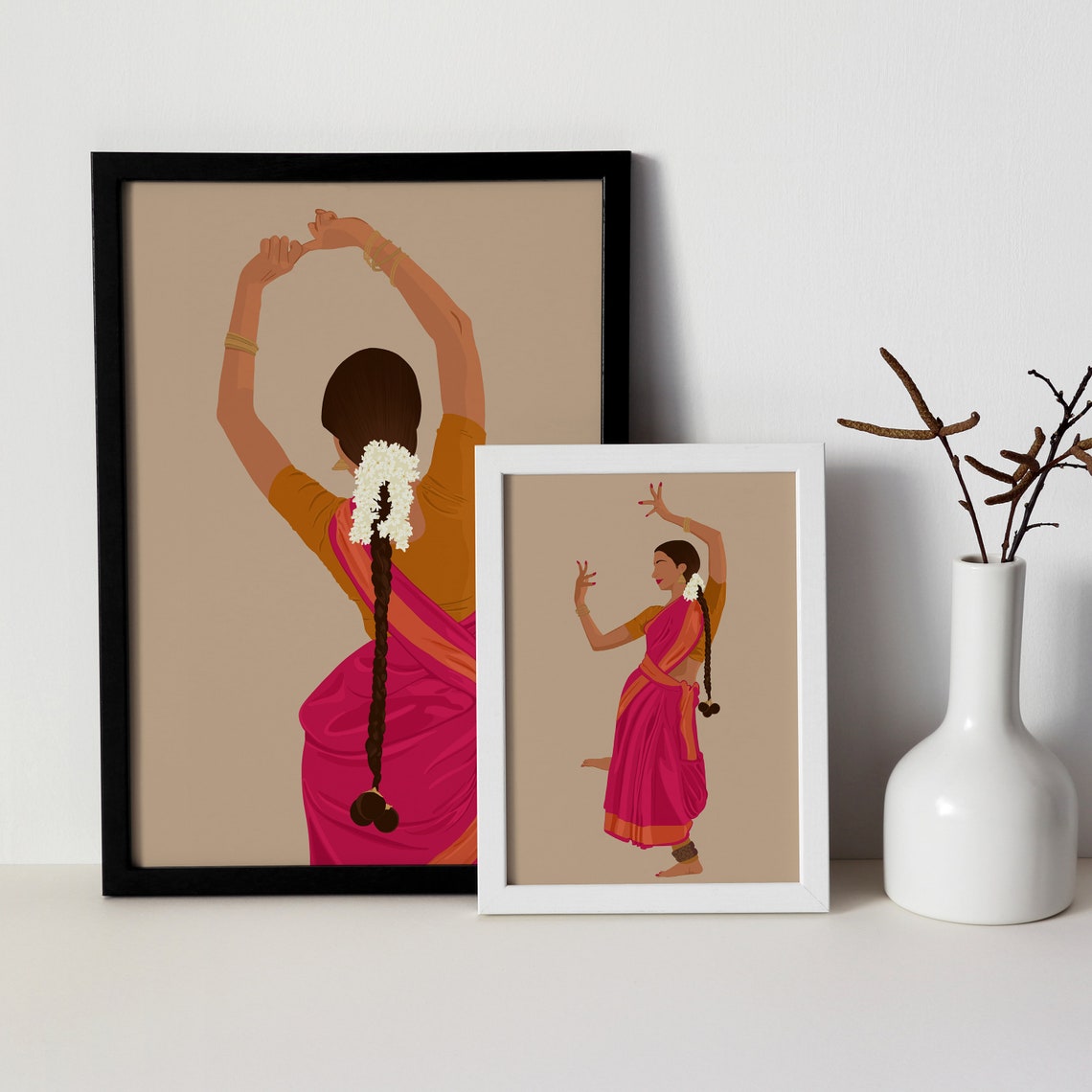 Bharatanatyam Art Poster, South Indian Woman Art - Image 2