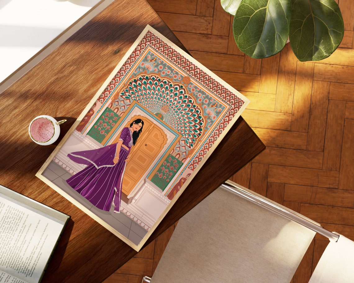 Rose Gate Door In City Palace Of Jaipur Indian Art Desi Art South Asian Art Indian Woman Wall Art Rajasthan Art Brown Girl Tamil Art - Image 2
