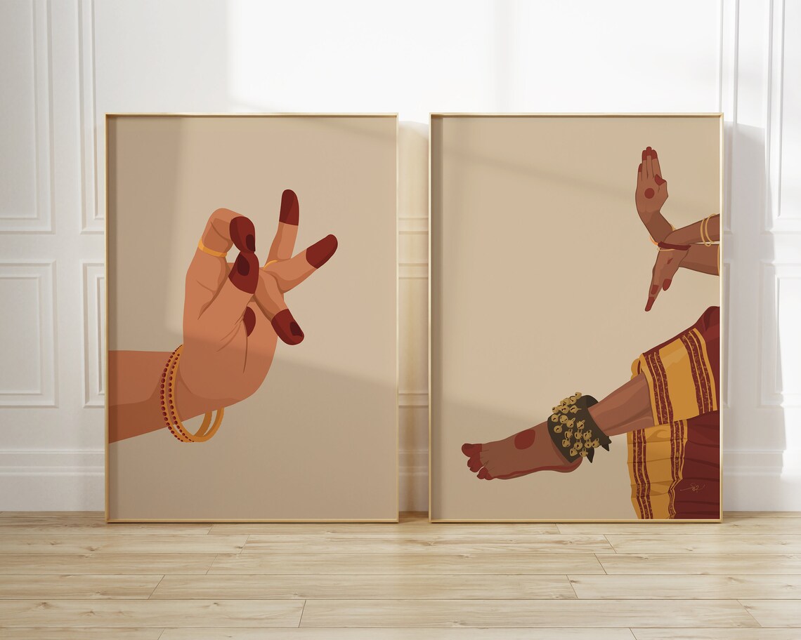 Katakaa Mukha Mudra Indian Dance Art Poster Print - Image 4