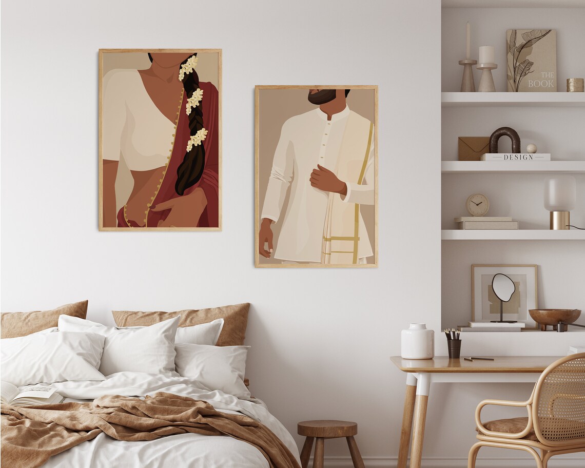 Desi Art South Asian Woman Portrait, Art Print - Image 2