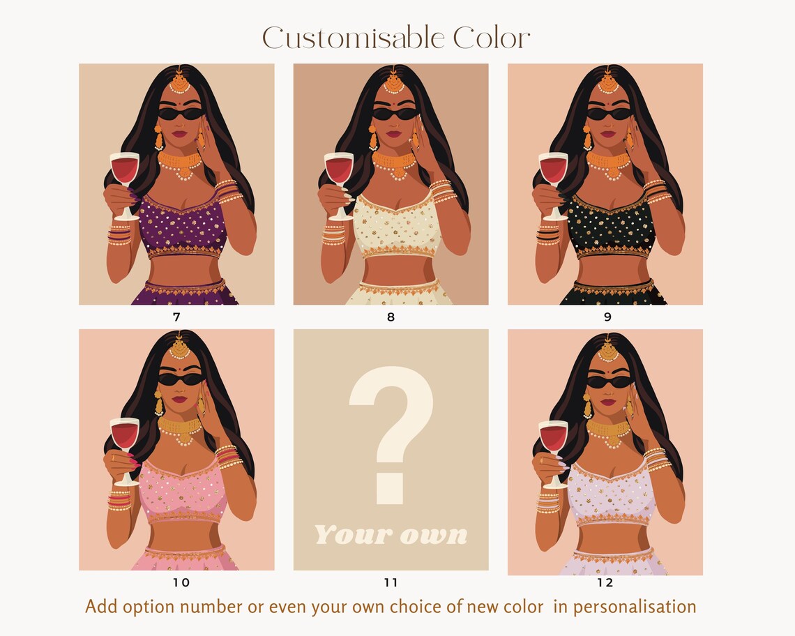 Modern Indian Woman Drinking Art Print - Image 2