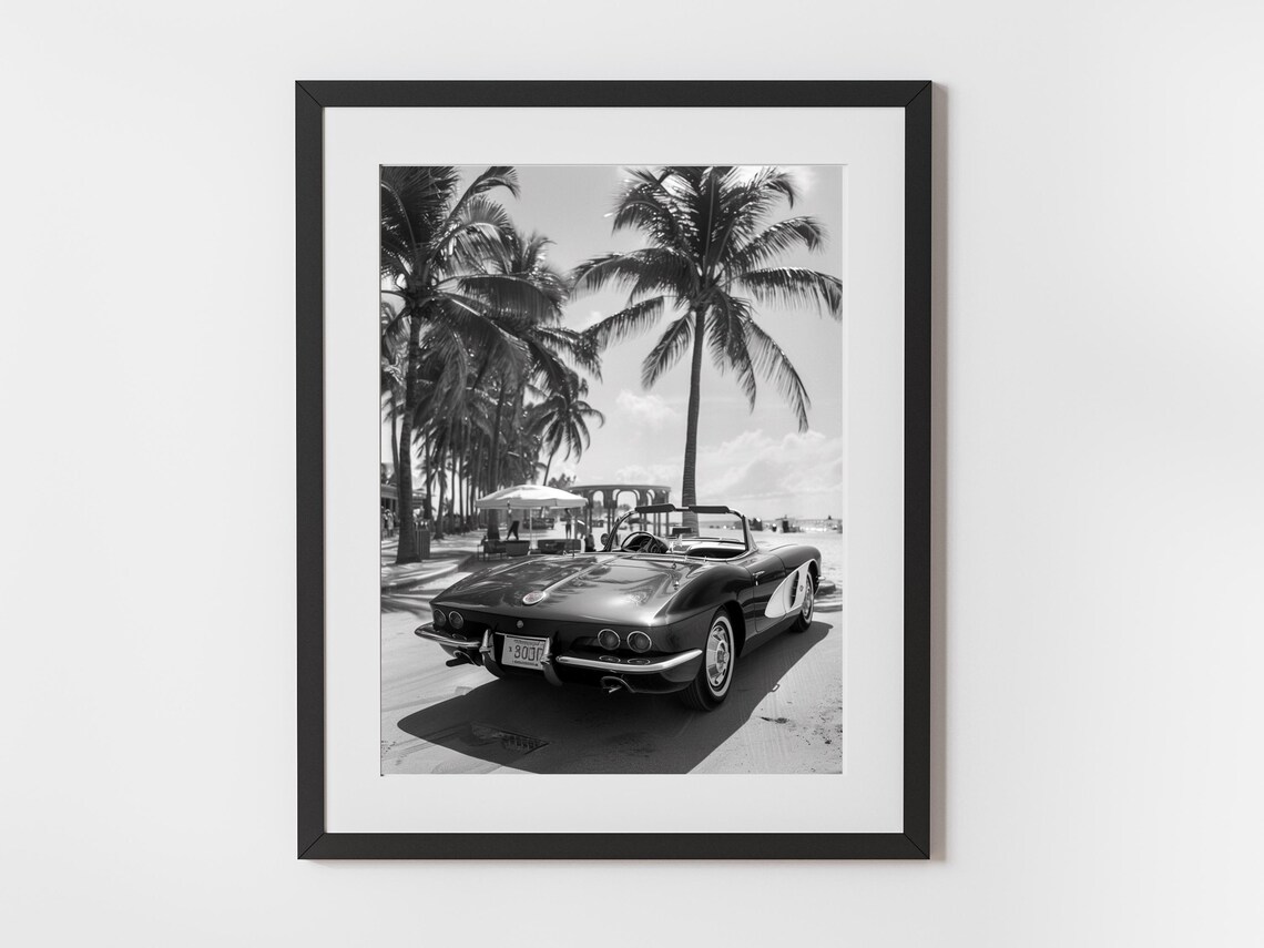 Vintage Corvette Retro Car Photography Art Print