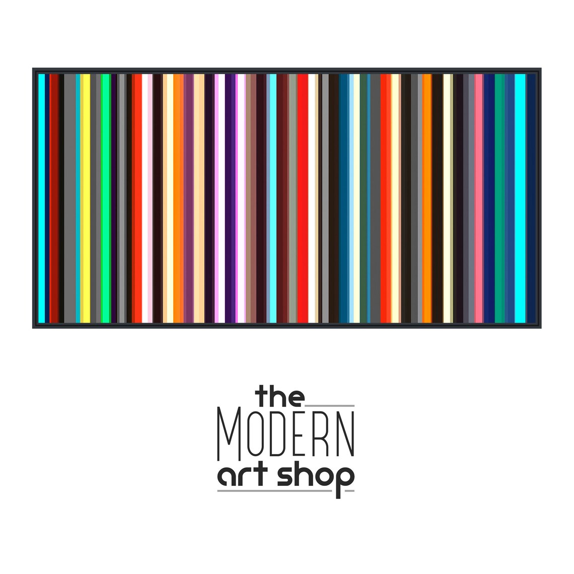Mid Century Modern Panoramic Line Art Poster - Image 4