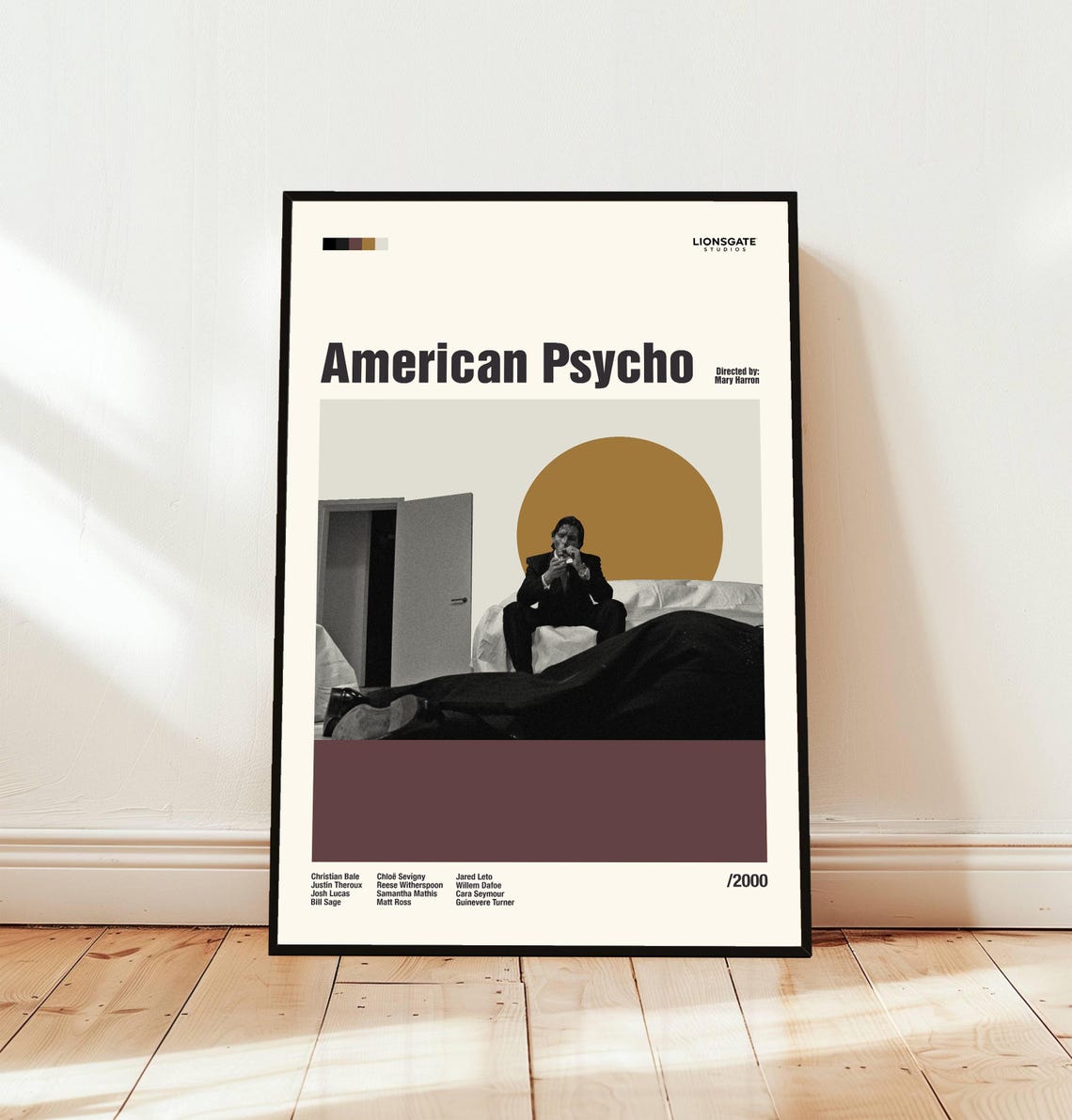 American Psycho 2000 Minimalist Christian Bale Thriller Movie Poster