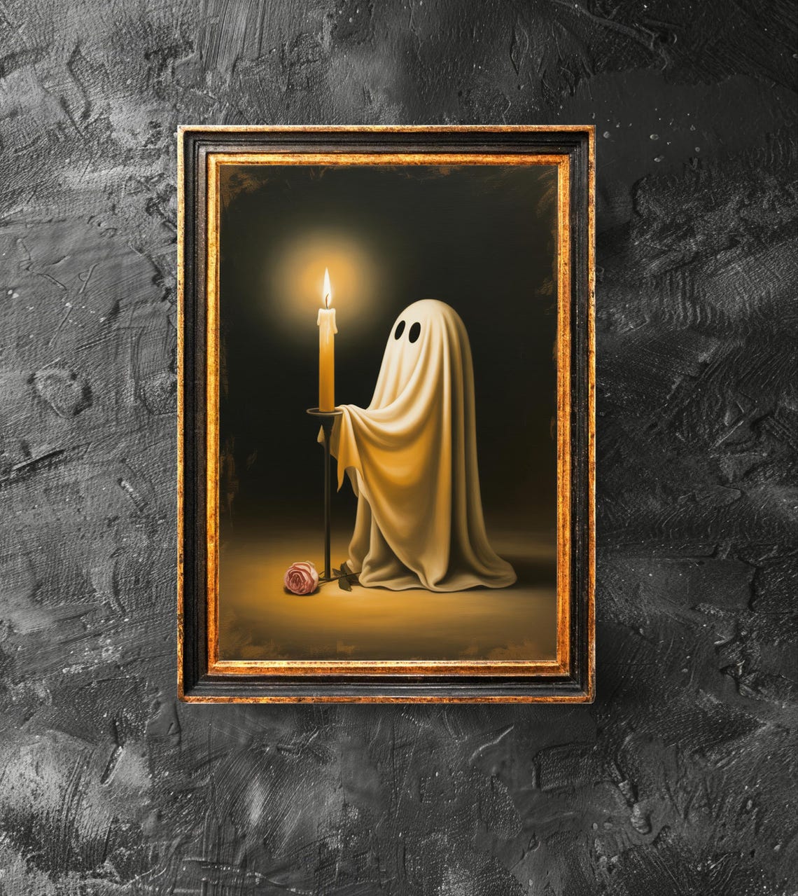 Holding Candle Poster Spooky Haunting Dark Academia Decor Funny Halloween Gift Print Art