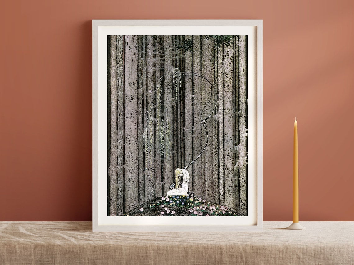 Vintage Art Nouveau Thick Wood Fine Art Print - Image 2