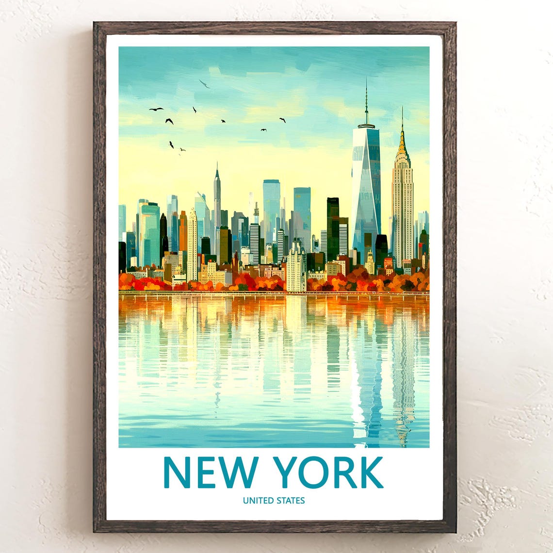Lower Manhattan Skyline with One World Trade Center at Dawn Poster