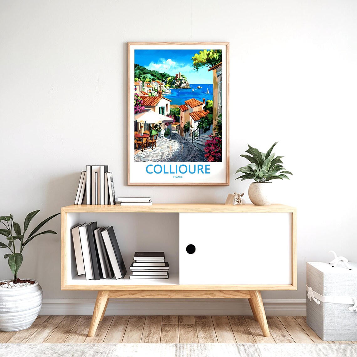 Collioure France Painted Harbor Street Artistic Travel Poster - Image 2