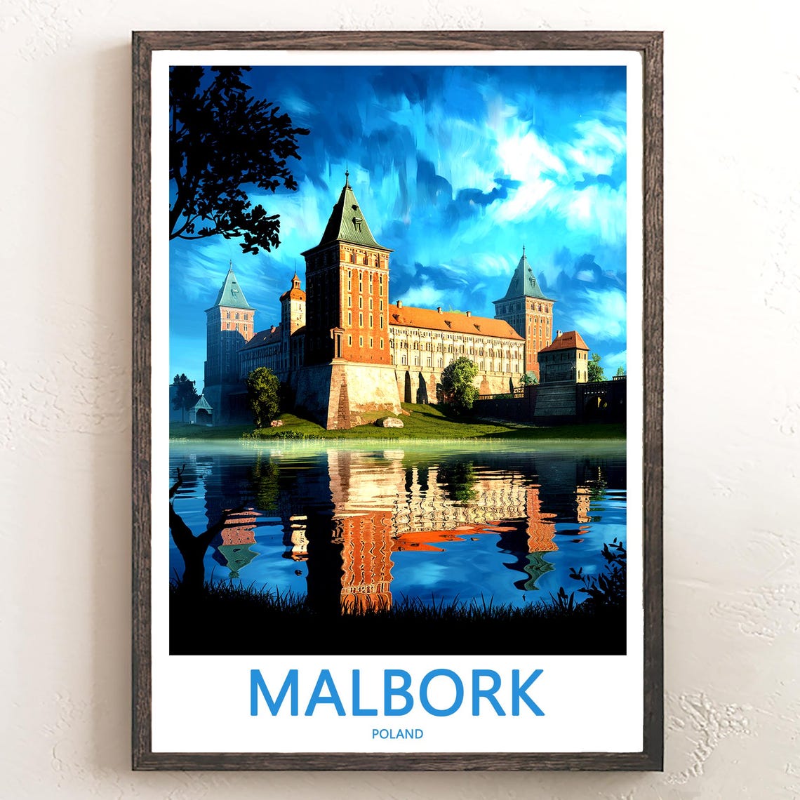 Malbork Poland Castle Towers Under Dramatic Evening Sky Photo Poster