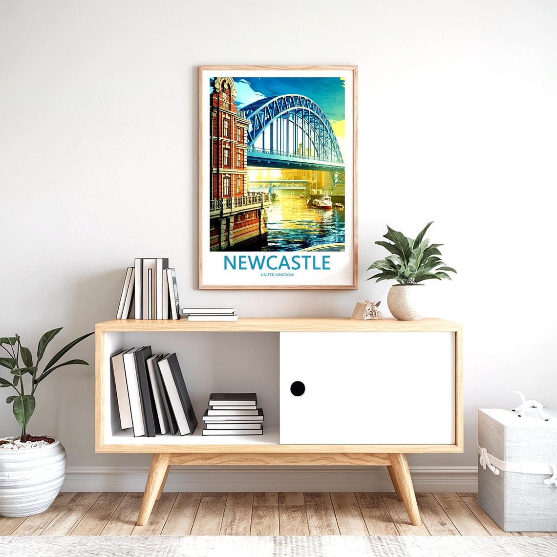 Newcastle Tyne Bridge Sunset View Victorian Quay Riverside Poster - Image 2