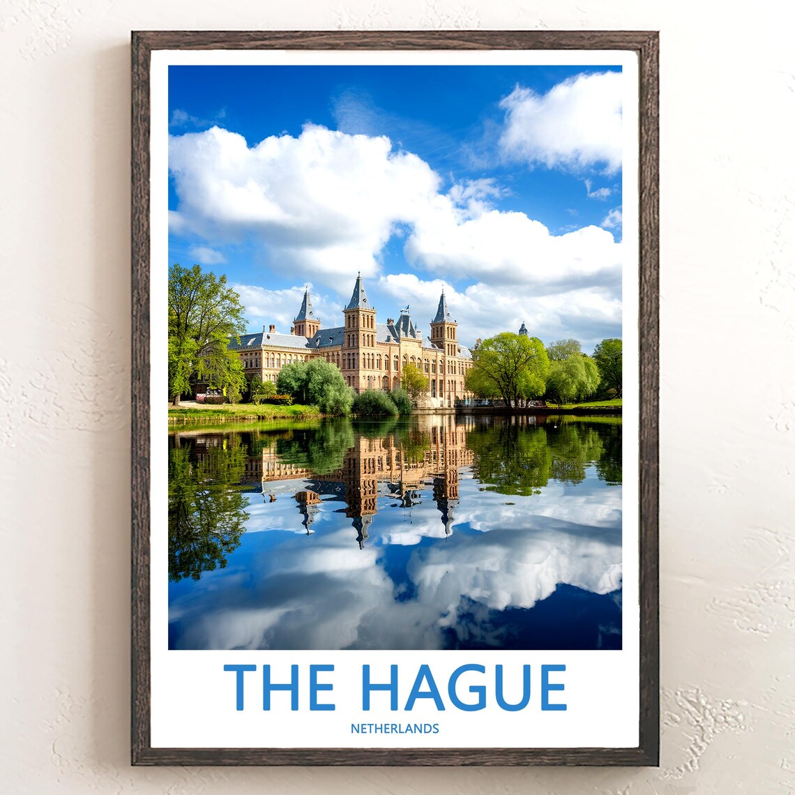 The Hague Historic Palace Mirror Reflection Photo Travel Poster