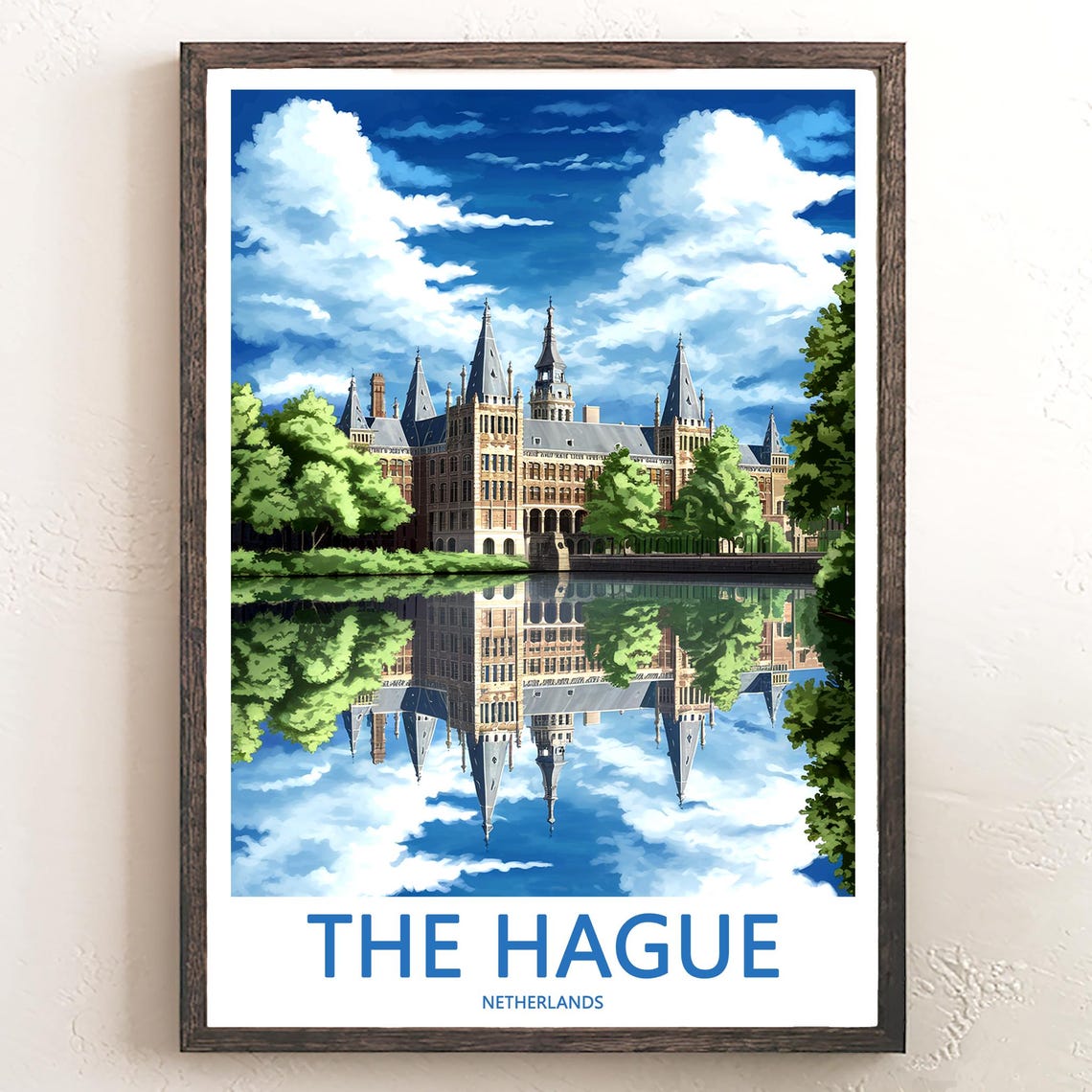 The Hague Palace Anime Illustration Mirror Reflection Poster