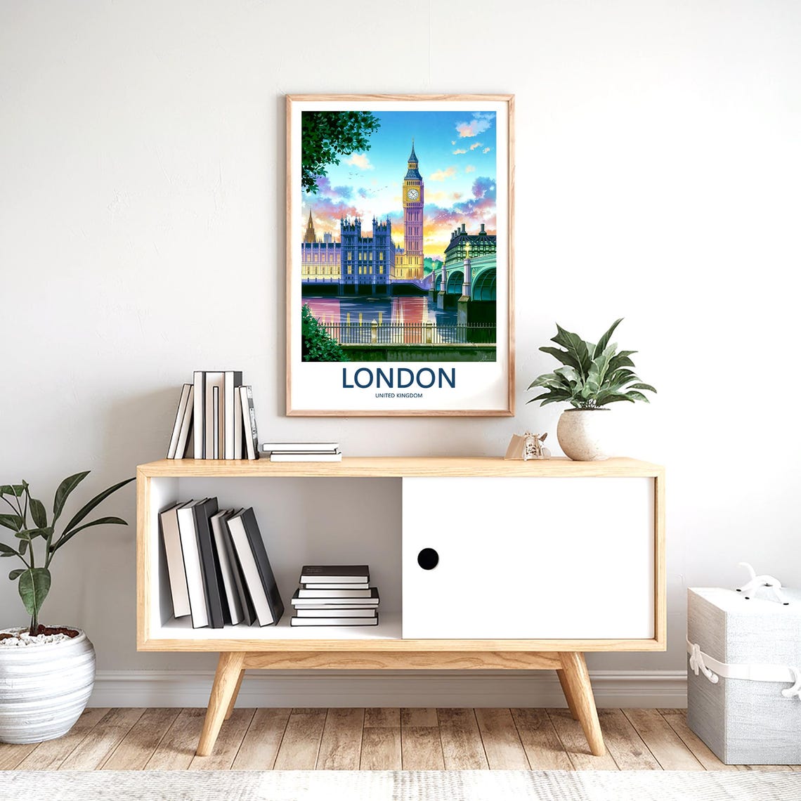 Big Ben at Sunset with Soft Pink Thames River Reflections Poster - Image 2
