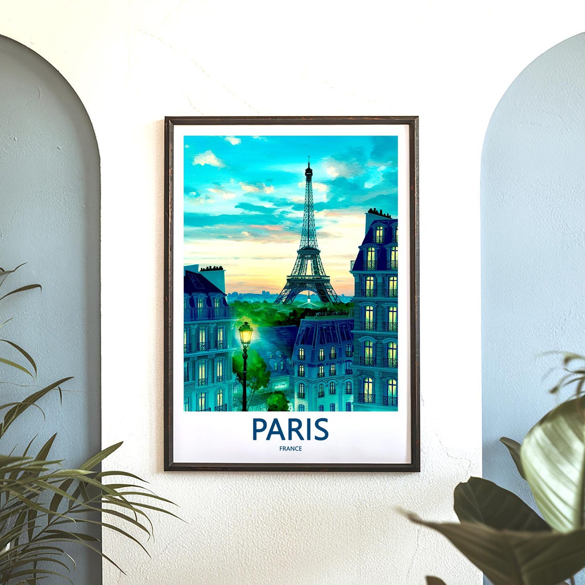 Eiffel Tower Dusk Glow with Lit Windows Haussmann Paris Poster - Image 3