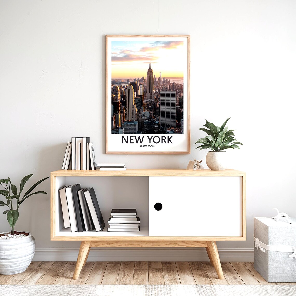 New York Empire State Building Sunrise Skyline Golden Light Poster - Image 2
