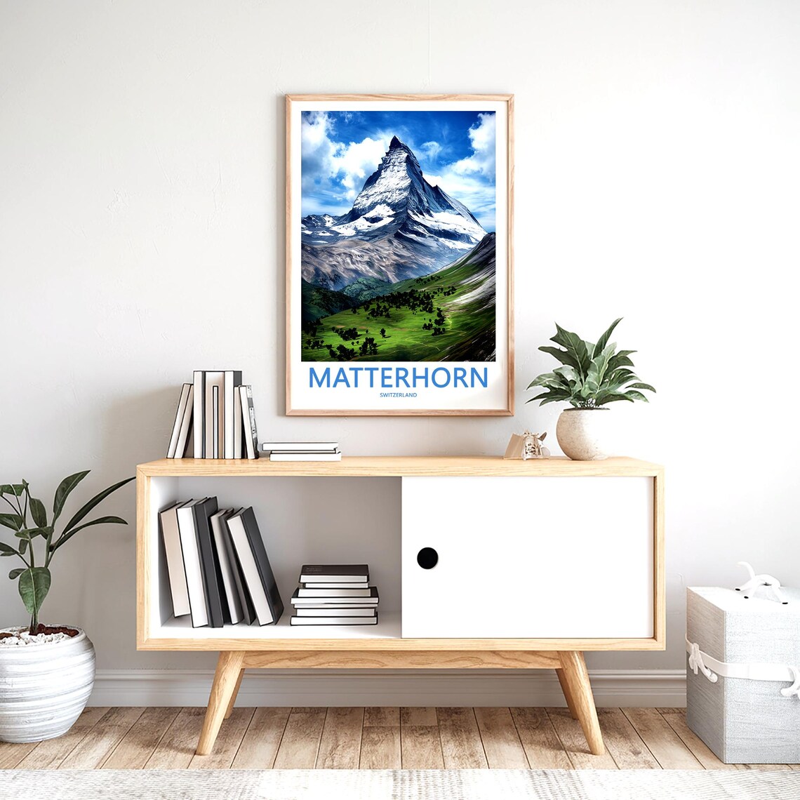 Matterhorn Summer View Green Valley Switzerland Decor Poster - Image 2