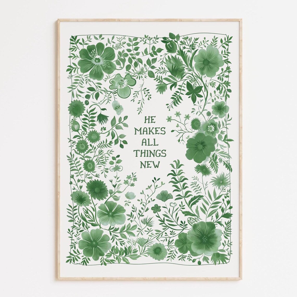Bible Verse Floral Print Christian Botanical Wall Art