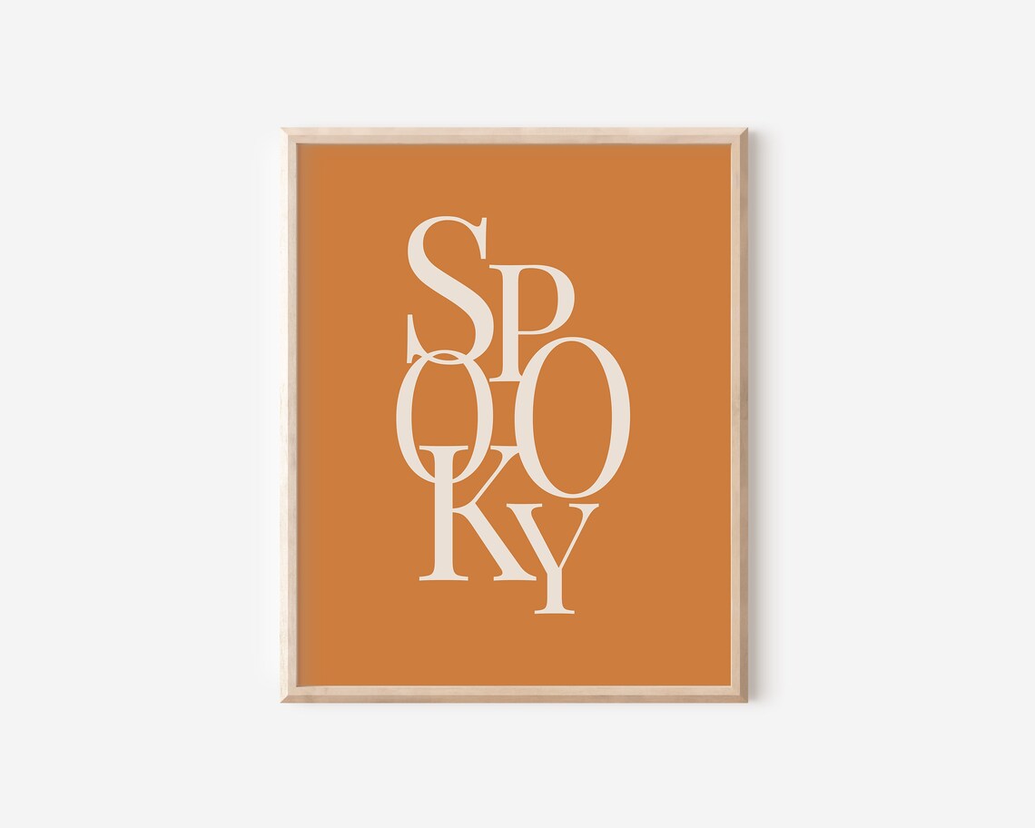 Modern Minimal Spooky Typography Art Print