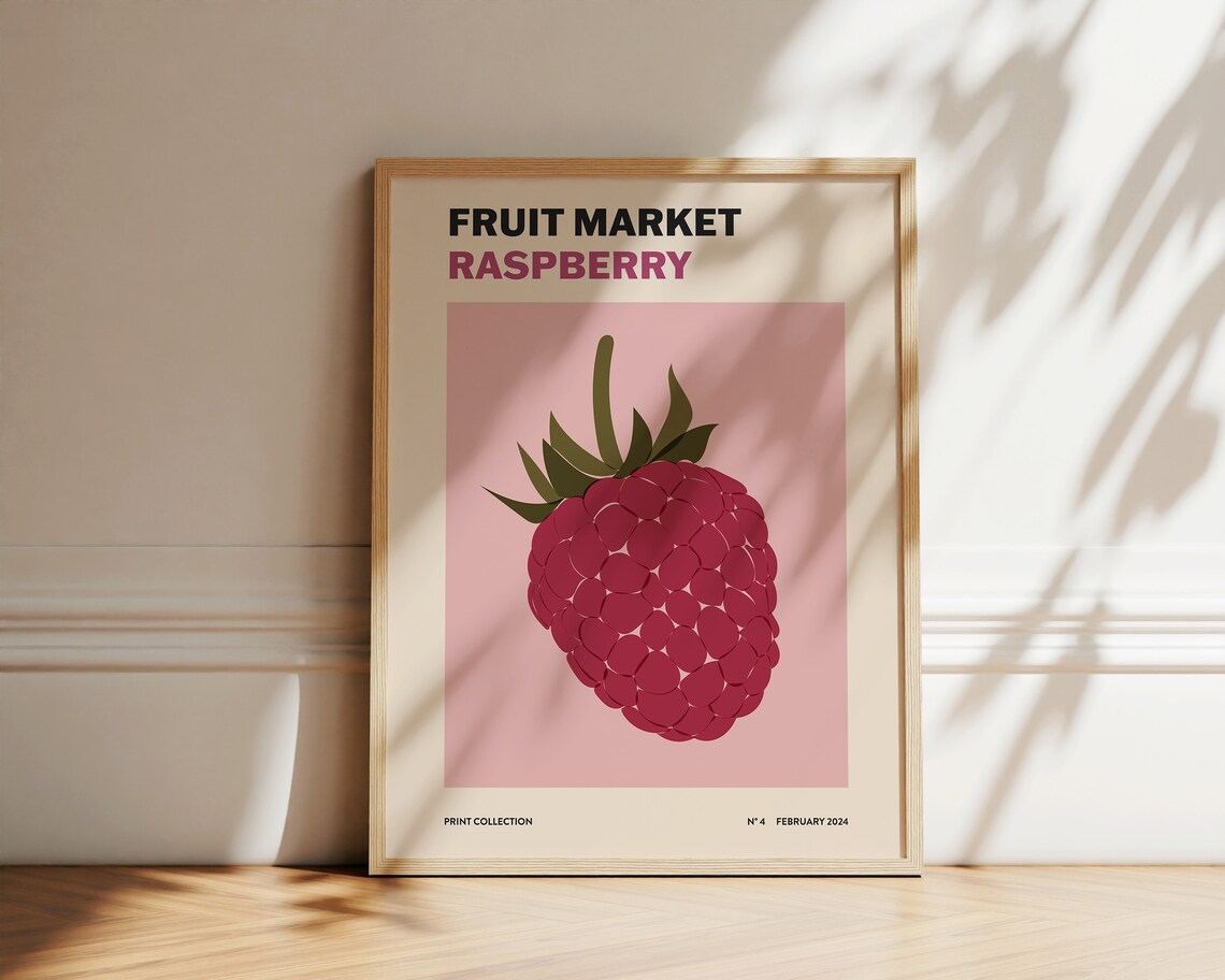 Raspberry Fruit Market Abstract Art Print - Image 3
