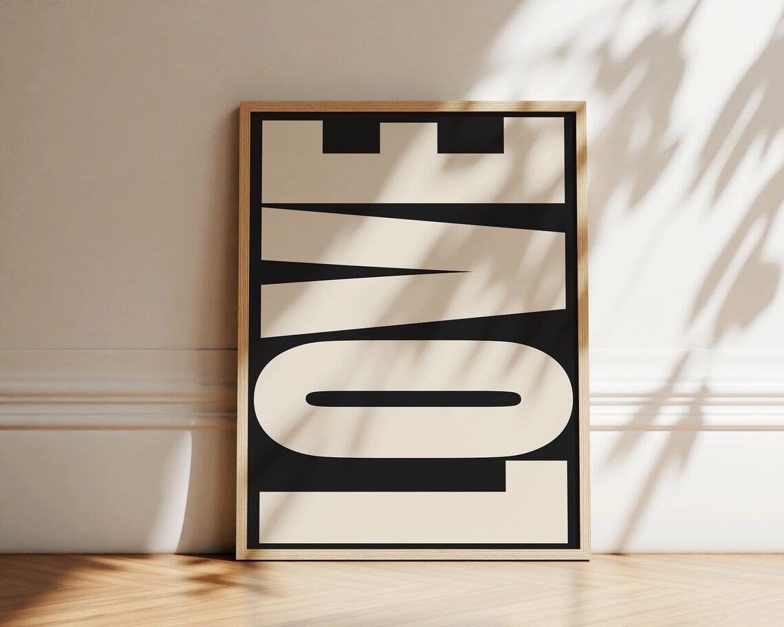 Love Typography Poster, Retro Neutral Art Print - Image 2