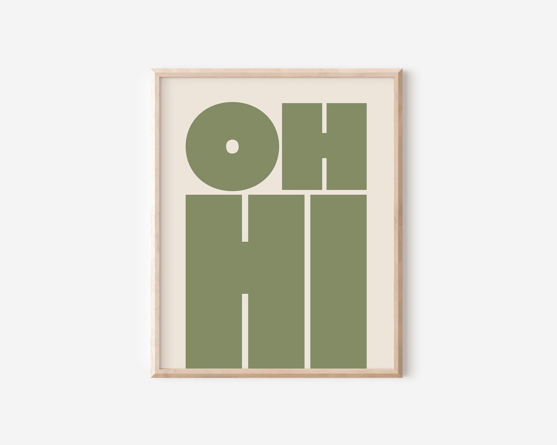Oh Hi Typography Poster, Modern Wall Art Print - Image 2