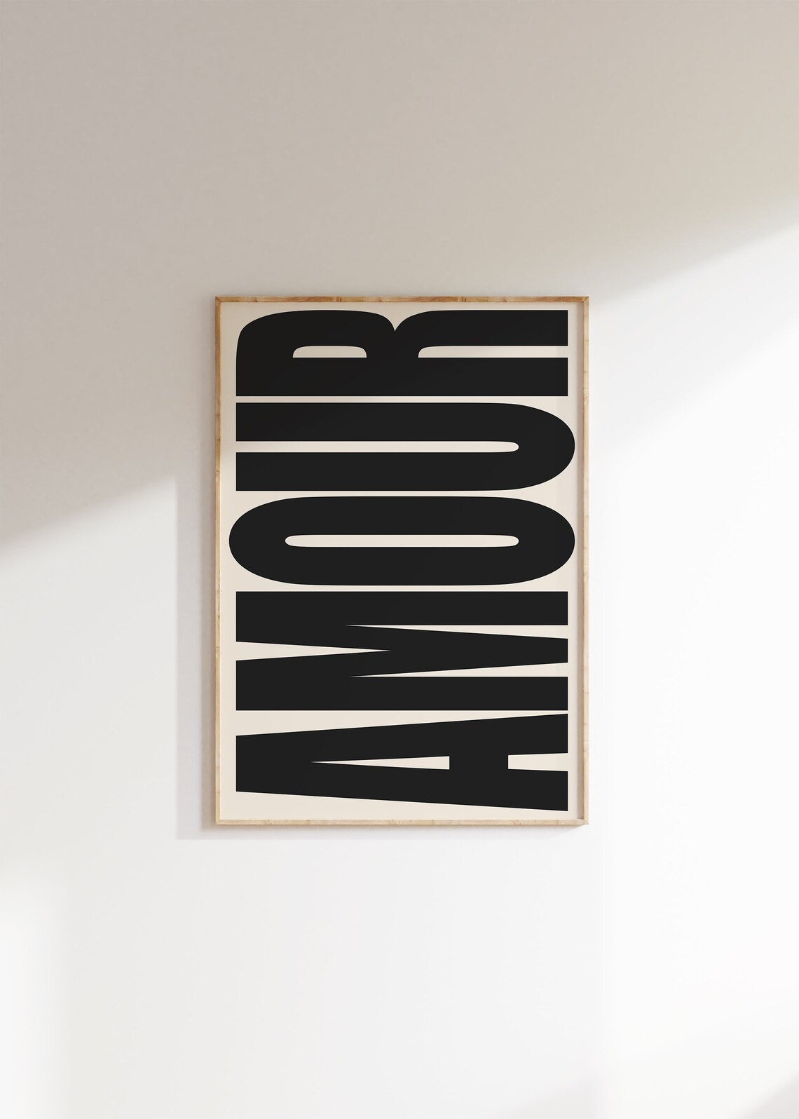 Amour Typography Poster, Retro French Love Art