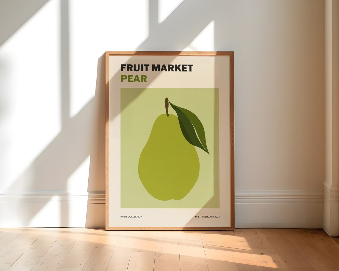 Pear Fruit Market Abstract Poster, Kitchen Wall Art - Image 3