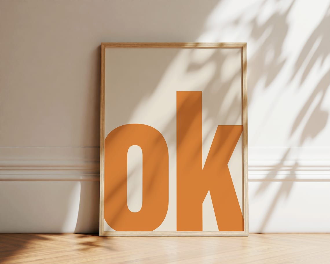 OK Typography Poster, Minimalist Modern Art Print - Image 2