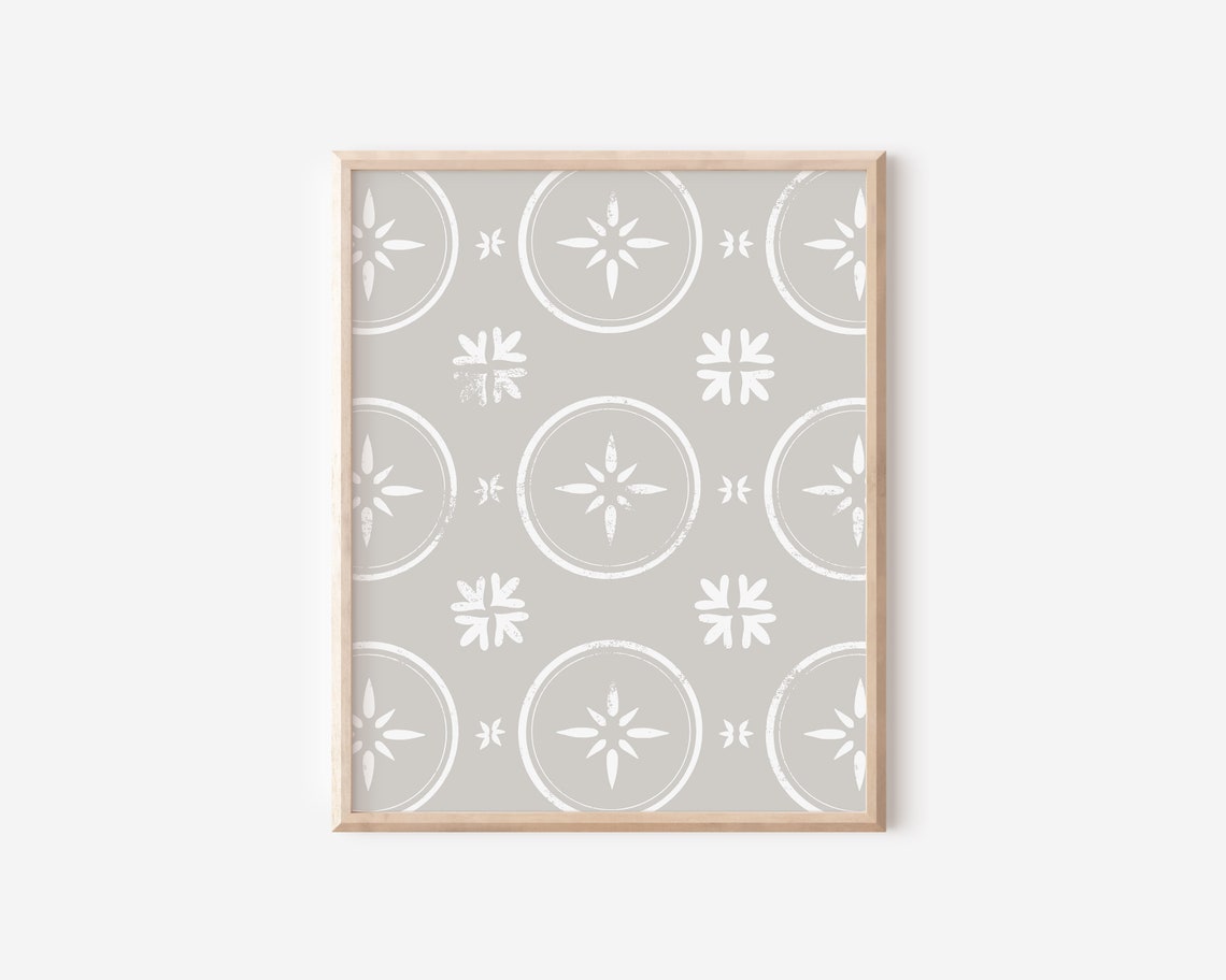 Boho Block Print Pattern Artwork Modern Pattern Woodblock Pattern Art Print Bohemian Artwork Wall Art Instant - Image 2