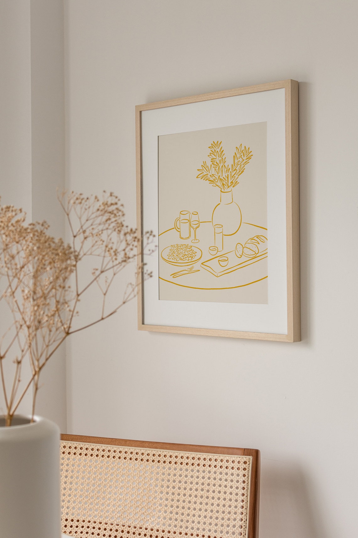 Gold Table Setting Line Art Dinner Party Kitchen Minimalist Poster - Image 3