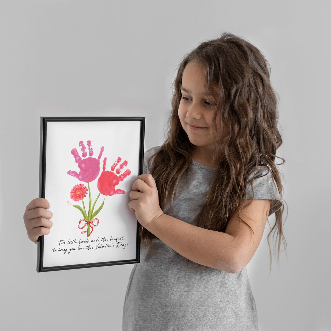 Valentine Handprint Bouquet, Parent Gift Art Print