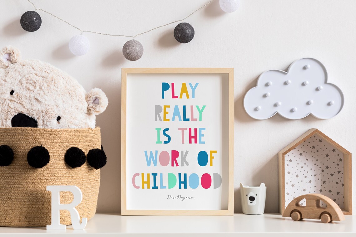 Play Is the Work of Childhood, Mr Rogers Quote Print - Image 4