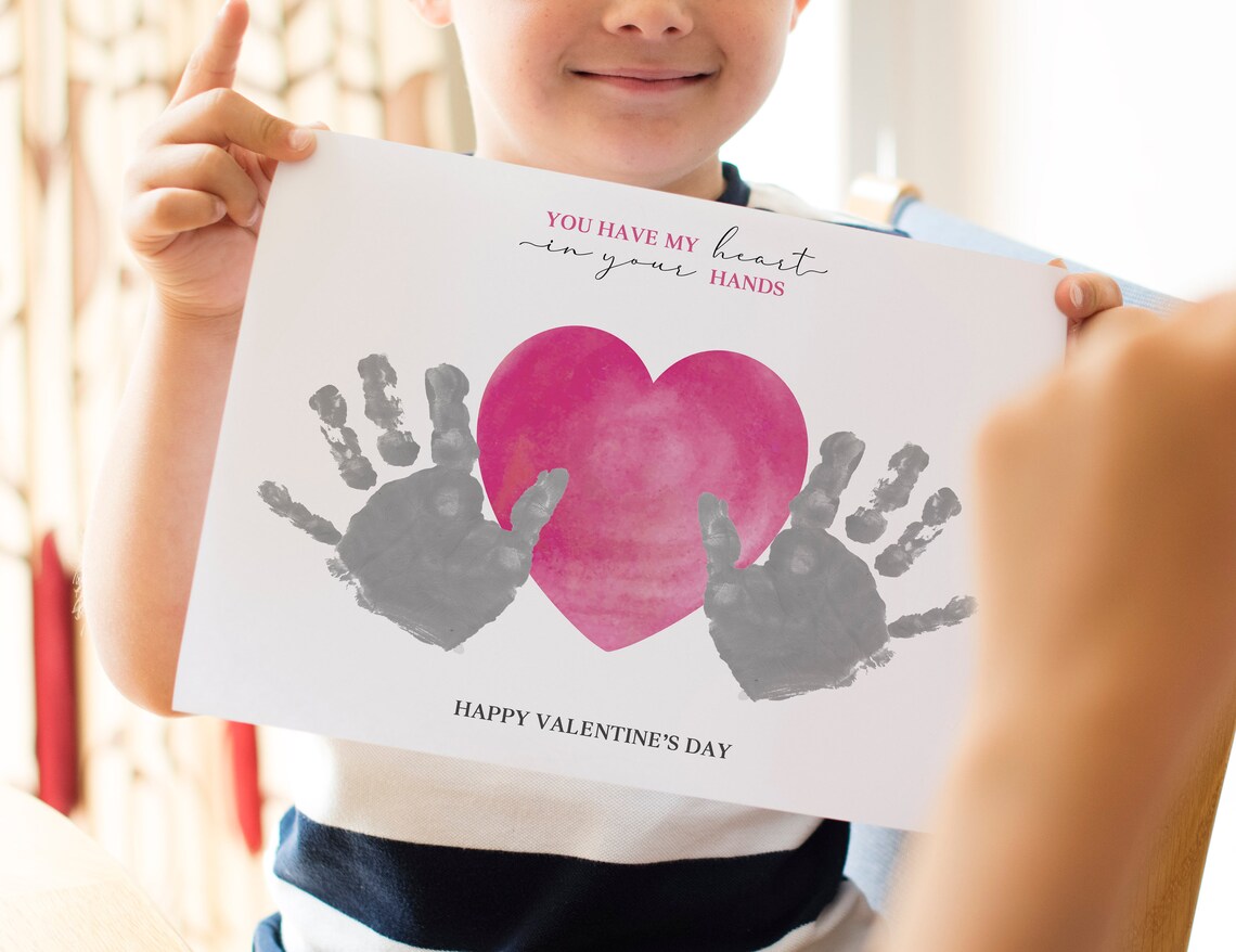 You Have My Heart Handprint Valentine's Day Kids Craft Poster - Image 4