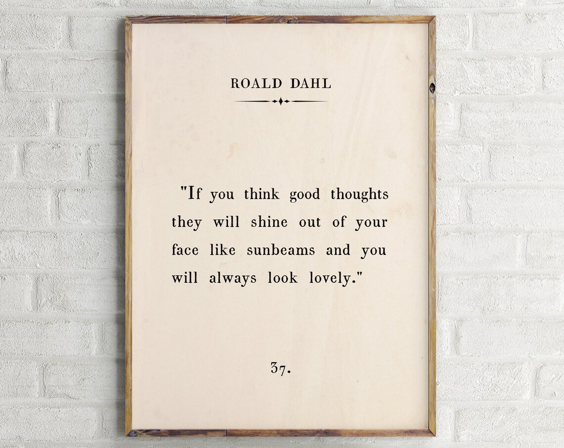 Roald Dahl Quote Print, Vintage Book Wall Art
