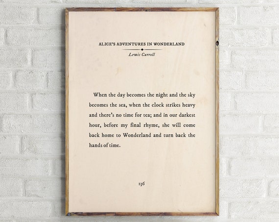 Alice's Adventures in Wonderland Book Passage Poster Print