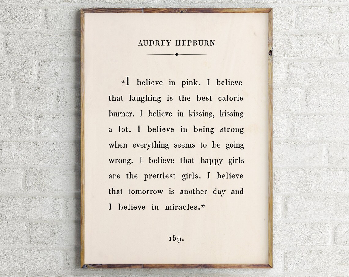 Audrey Hepburn Quote Inspirational Wall Art Print