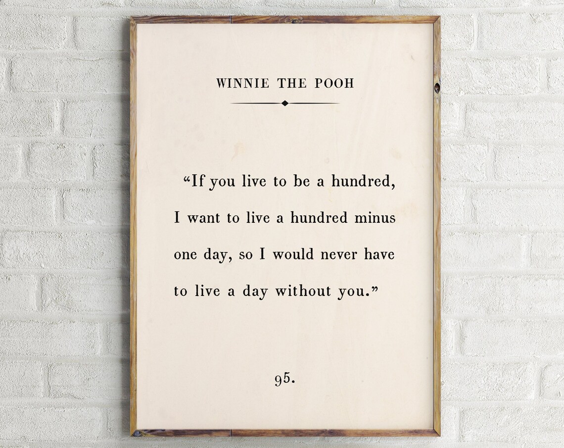 Winnie The Pooh Quote Custom Text Wall Art Print
