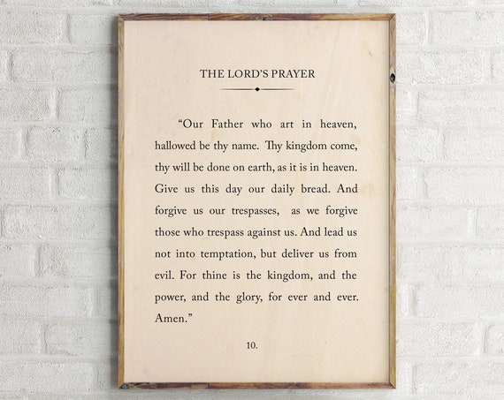 The Lord's Prayer Scripture Print, Christian Wall Art
