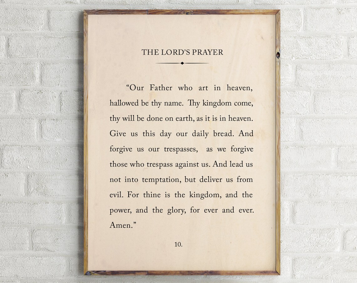 The Lord's Prayer Scripture Print, Christian Wall Art