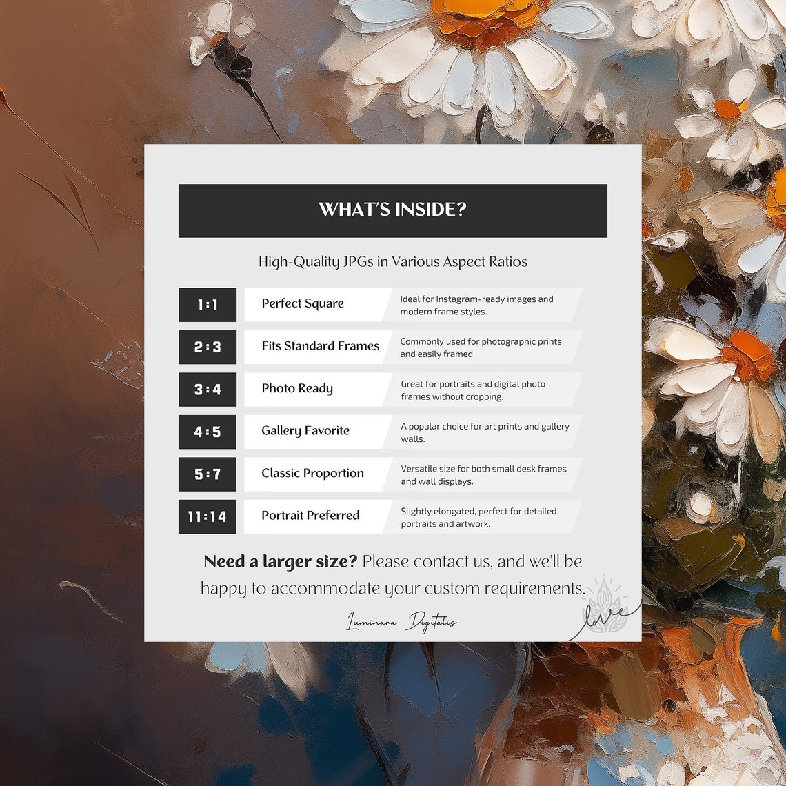 Fresh White Daisies In A Ceramic Vase Impasto Oil Art Poster - Image 2